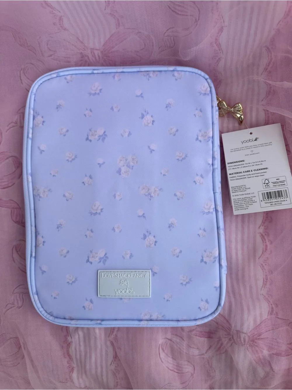 LoveShackFancy × Target - Yoobi Tech Organizer Whisper Blue